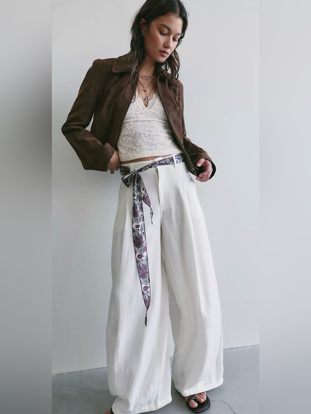 NWT Free People About It Baggy Linen Trousers Ivory Size 0